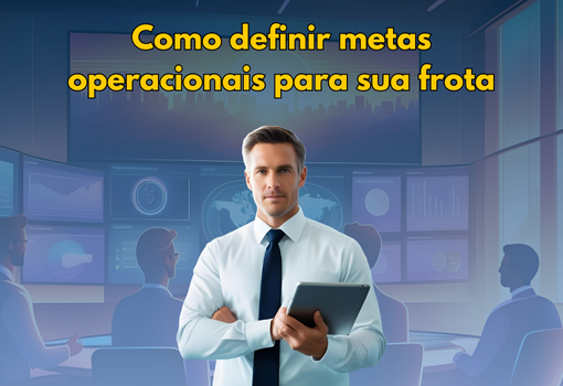 Gestor analisando metas operacionais em um centro de monitoramento com dashboards e gráficos em tempo real ao fundo